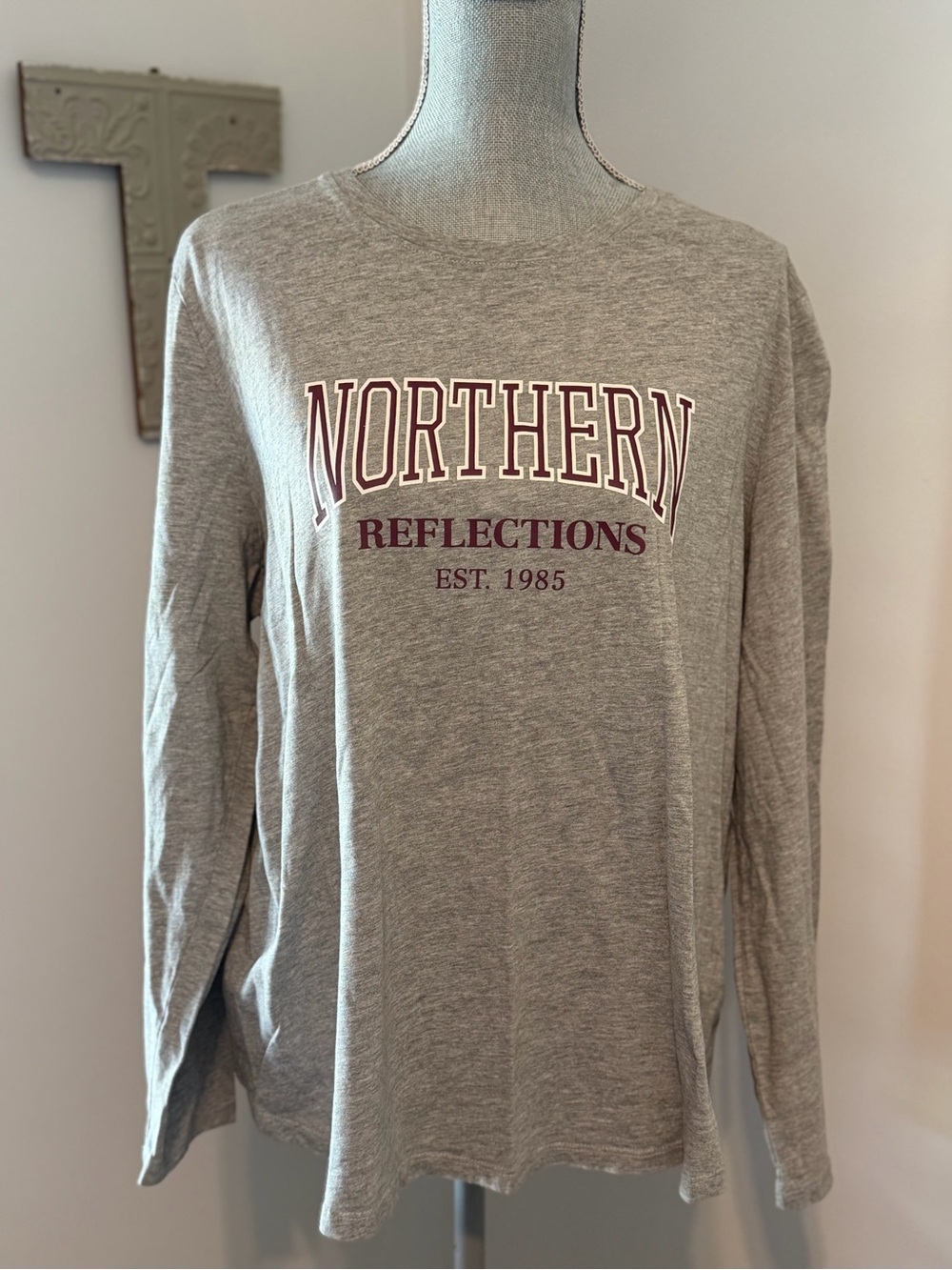 NORTHERN REFLECTIONS Cotton Blend Logo Long Sleeve 90’s t-shirt casual